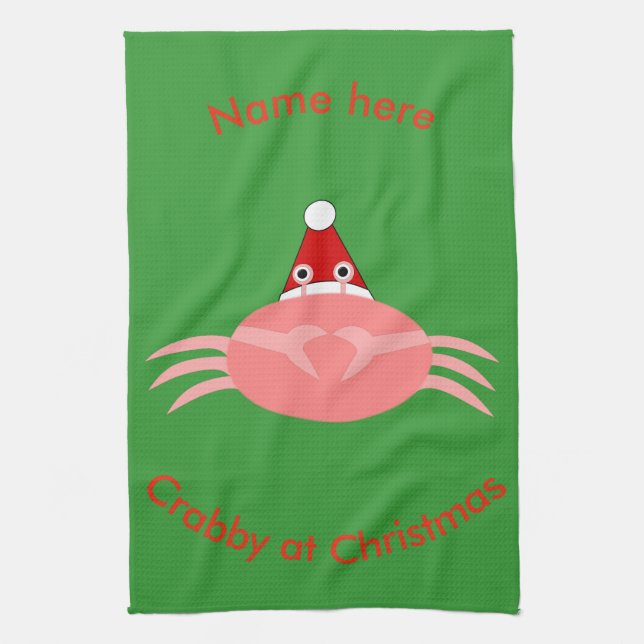 Christmas Crab Custom Towel (Vertical)