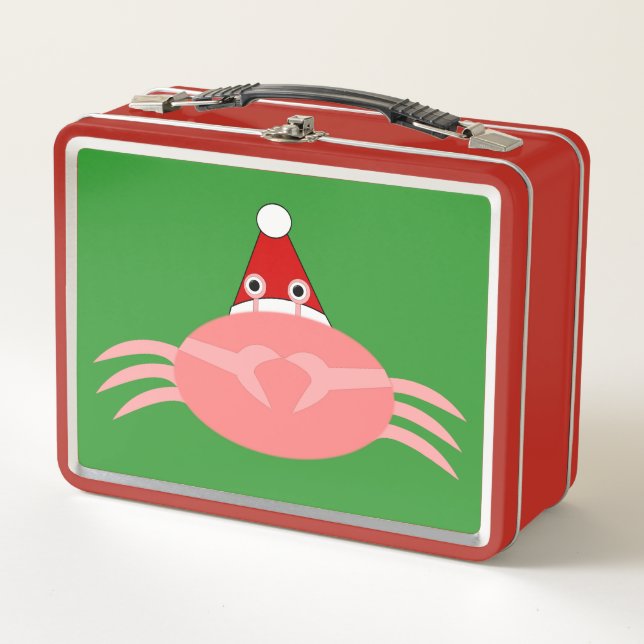 Christmas Crab Metal Lunch Box (Front)