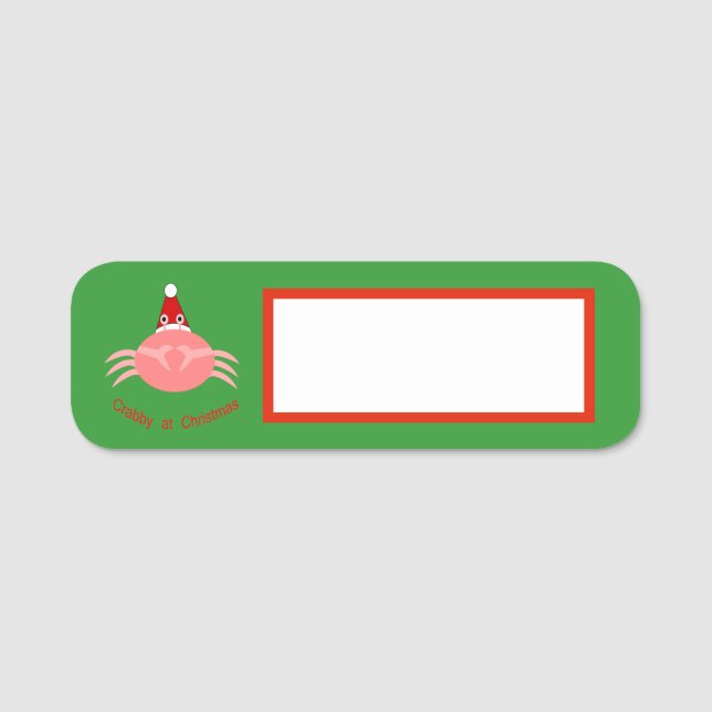 Christmas Crab Name Tag (Front)