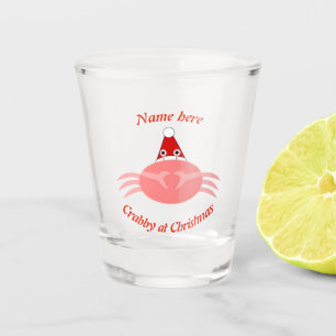 Christmas Crab Personalised Shot Glass