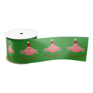 Christmas Crab Ribbon Satin Ribbon
