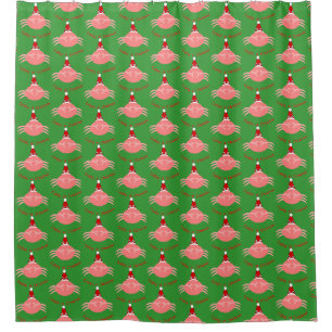 Christmas Crab Shower Curtain