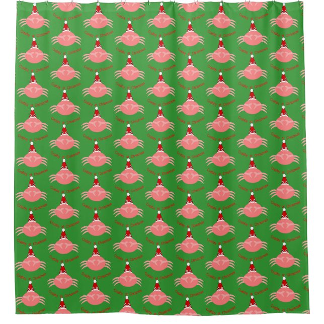 Christmas Crab Shower Curtain (Front)