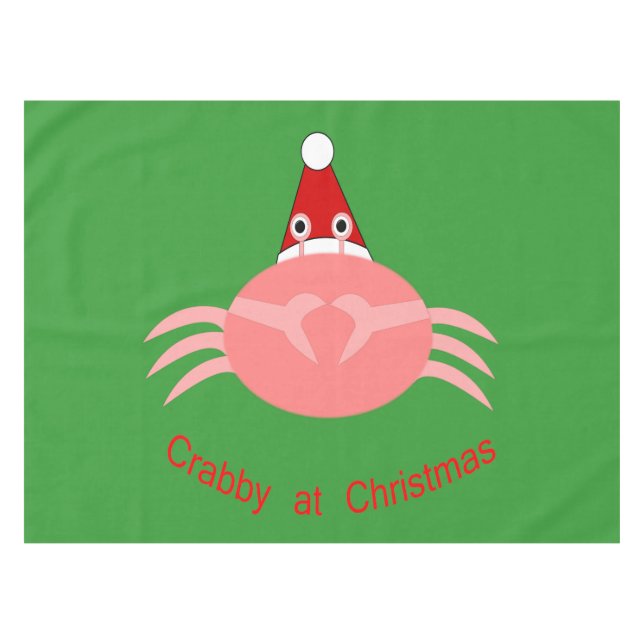 Christmas Crab Tablecloth (Front (Horizontal))