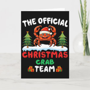 Christmas Crab Team - Crab Wearing Santa Hat Xmas Card