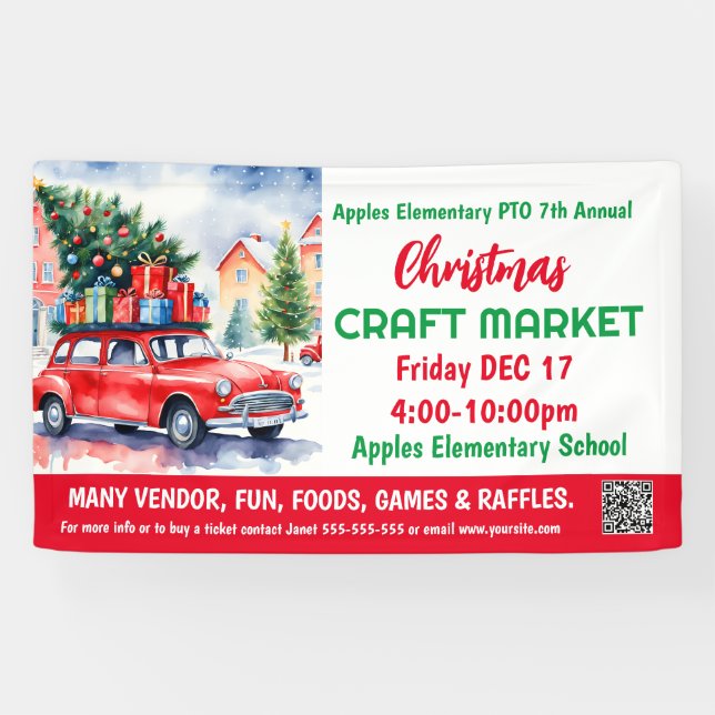 Christmas Craft Market PTO PTA Church Banner (Horizontal)