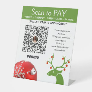 Christmas Craft Show Venmo Pay Here Pedestal Sign