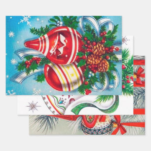 Christmas crafting fun papers retro vintage wrapping paper sheet
