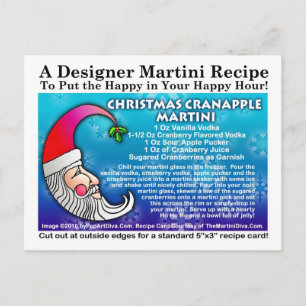 Christmas Cranapple Martini Recipe Postcard