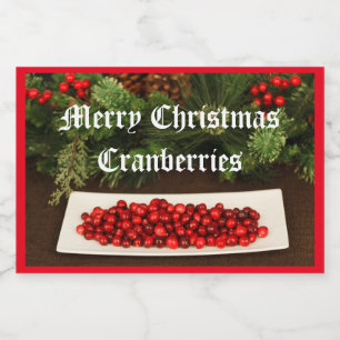 Christmas Cranberries Food Jar Label