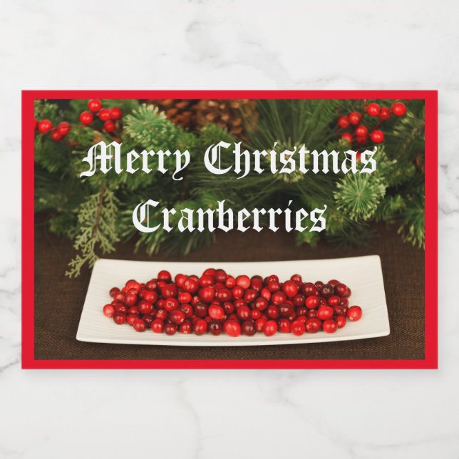 Christmas Cranberries Food Jar Label (Single Label)