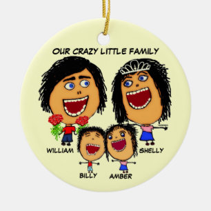 Christmas Crazy Family Cartoon Ceramic Tree Decoration