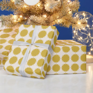 Christmas cream and gold wrapping paper