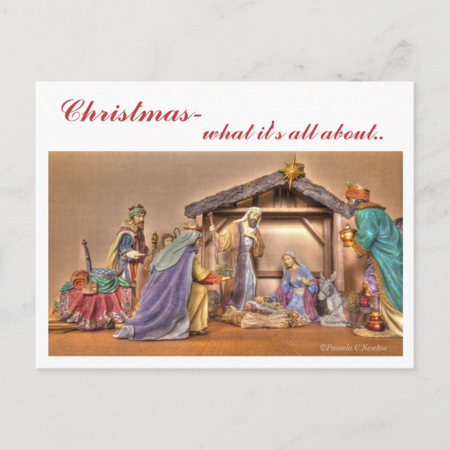 Christmas Creche Holiday Postcard (Front)