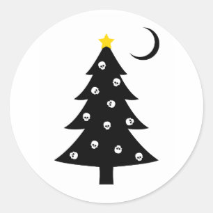Christmas Creepy Tree Classic Round Sticker