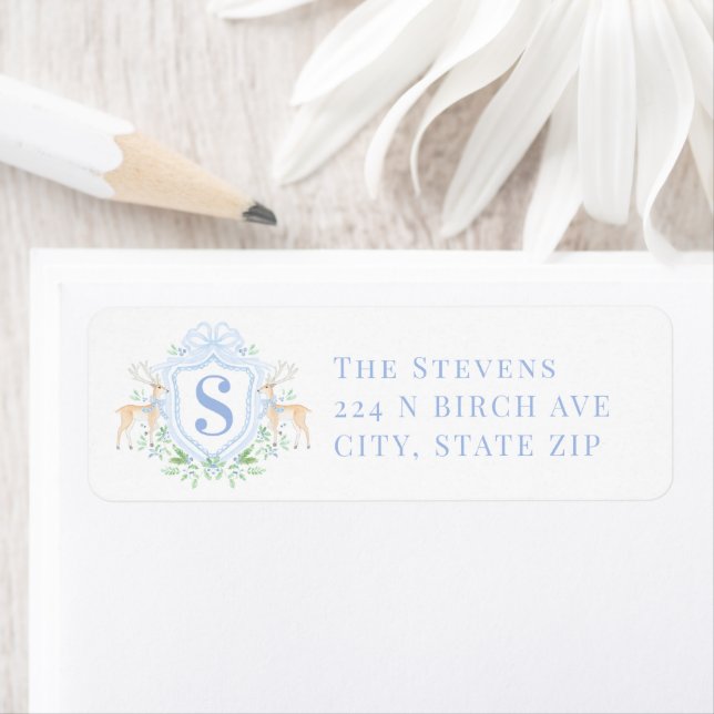 Christmas Crest Deer Monogram (Insitu)