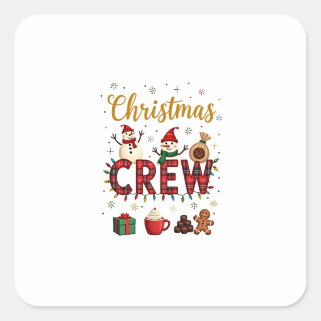 Christmas Crew (1) Square Sticker (Front)