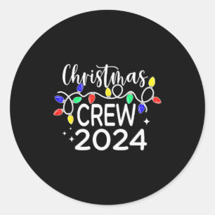 Christmas Crew 2024 Family Christmas Pajamas Xmas  Classic Round Sticker