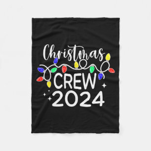 Christmas Crew 2024 Family Christmas Pajamas Xmas  Fleece Blanket