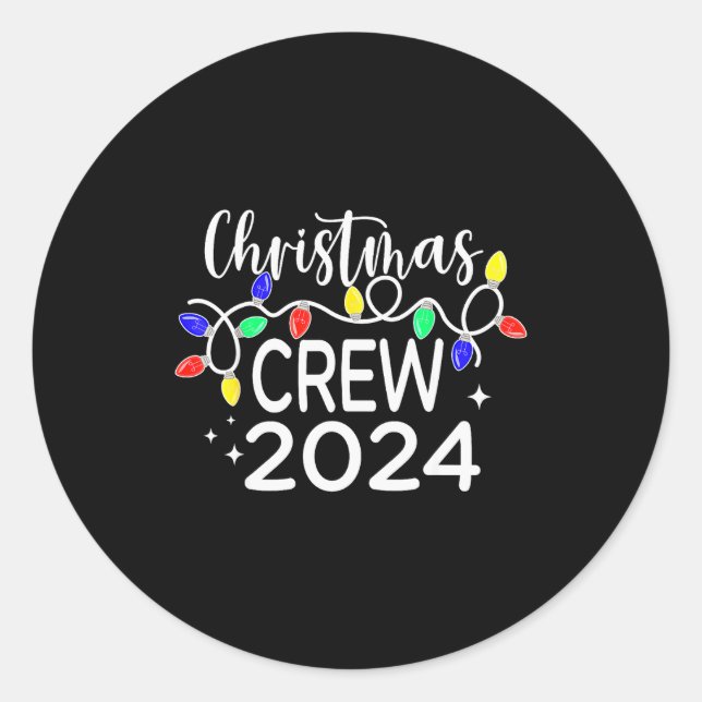 Christmas Crew 2024 Family Christmas Pyjamas Xmas  Classic Round Sticker (Front)