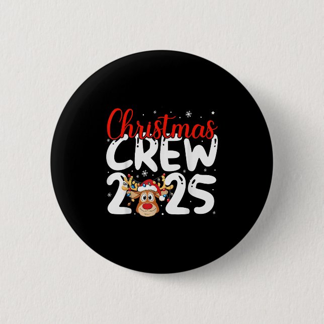 Christmas Crew 2025 Family Christmas Xmas Pajamas  6 Cm Round Badge (Front)