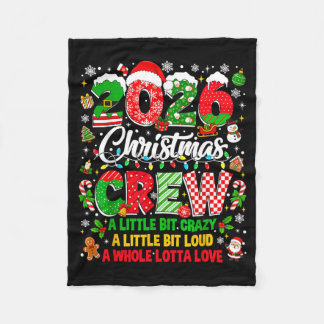 Christmas Crew 2026 Family Christmas Xmas Pyjamas Fleece Blanket