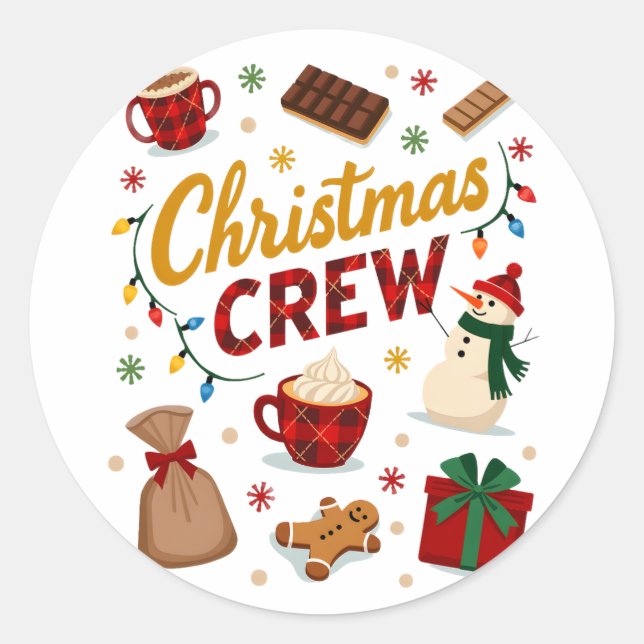 Christmas Crew (2) Classic Round Sticker (Front)