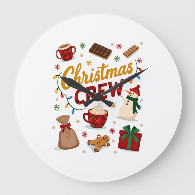Christmas Crew (2) Large Clock (Front)