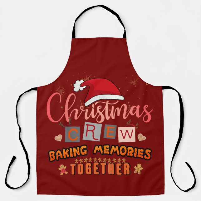 Christmas Crew Baking Memories Together Apron (Front)