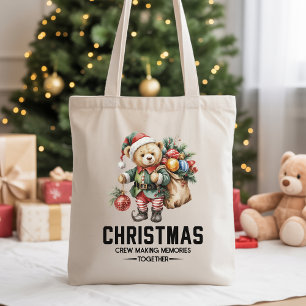 Christmas Crew Bear Tote Bag Gift for Coworkers