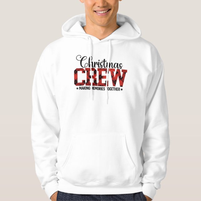 Christmas CREW – Buffalo Plaid Matching Family Hoodie (Front)