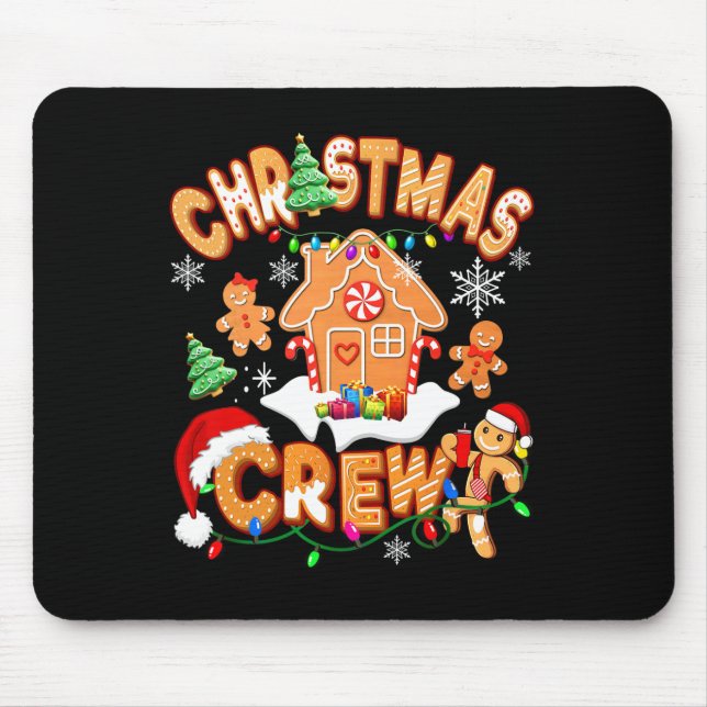 Christmas Crew Cookie House Gingerbread Family Xma Mouse Mat (Front)