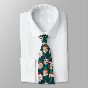 Christmas Crew Custom Six Photo Funny Holiday Gift Tie