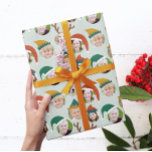 Christmas Crew Custom Six Photo Funny Holiday Gift Wrapping Paper<br><div class="desc">**Scroll down for photo How To below!** This funny and very merry Christmas gift wrapping paper will delight your friends and family when you personalise it with the photos of your kids, parents, friends and even pets putting the whole crazy cast of characters in silly holiday Santa and elf hats....</div>