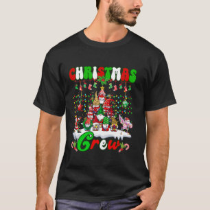 Christmas Crew Dabbing Santa Flamingo Gnomes Xmas T-Shirt