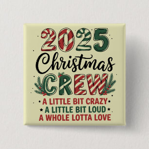 Christmas Crew Family Christmas 2025 Matching Suad 15 Cm Square Badge