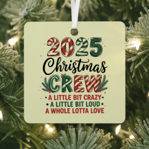 Christmas Crew Family Christmas 2025 Matching Suad Metal Tree Decoration