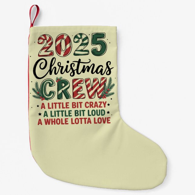 Christmas Crew Family Christmas 2025 Matching Suad Small Christmas Stocking (Front)