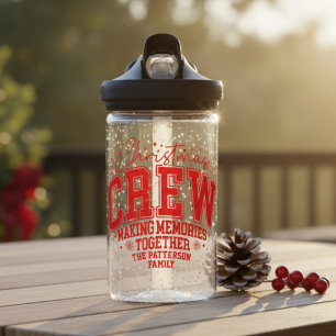 Christmas Crew Family Christmas Personalised Name Water Bottle