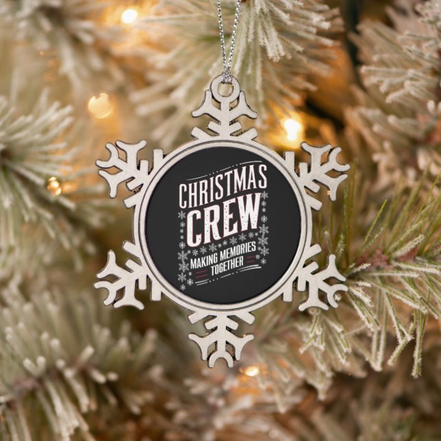 Christmas Crew Family Matching Xmas Squad  Snowflake Pewter Christmas Ornament (Tree)