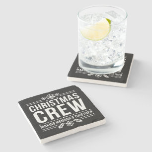 Christmas Crew Family Reunion Graphic Xmas Holiday Stone Coaster
