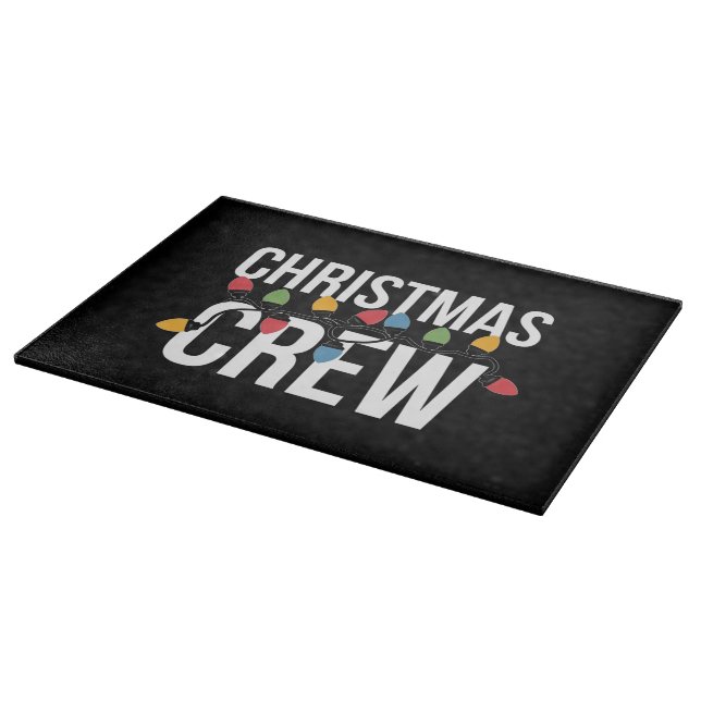 Christmas Crew Family Xmas Holiday Cutting Board (Corner)