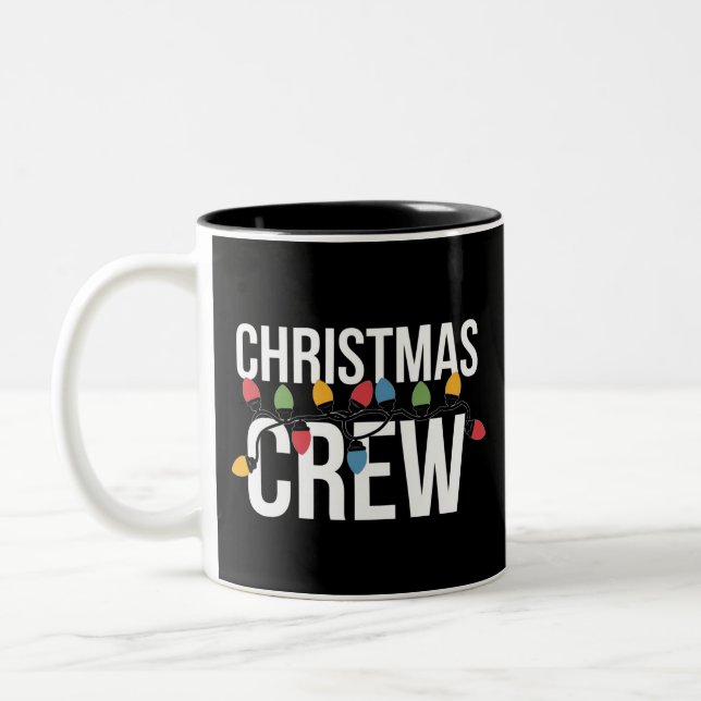 Christmas Crew Family Xmas Holiday Two-Tone Coffee Mug (Left)