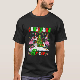 Christmas Crew Flamingo cute Ghost Pine Tree Xmas T-Shirt