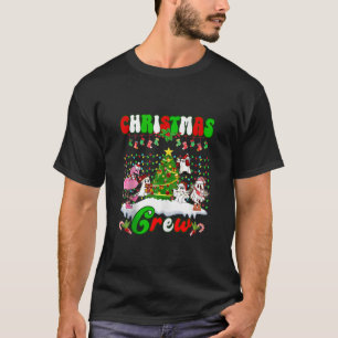 Christmas Crew Funny Flamingo Ghost Pine Tree Xmas T-Shirt