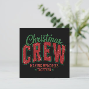 Christmas Crew Glitter Holiday Family Matching Card