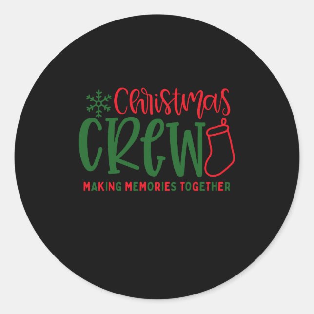 Christmas Crew Ized Christmas Family  Classic Round Sticker (Front)