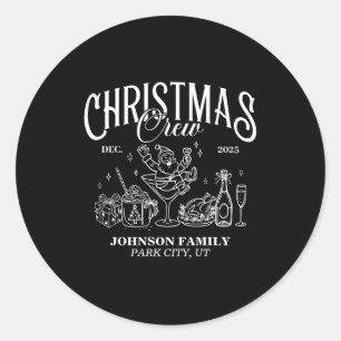 Christmas Crew Matching Family Group  Classic Round Sticker