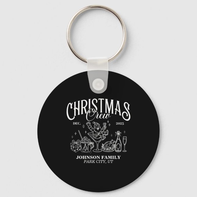 Christmas Crew Matching Family Group  Key Ring (Front)