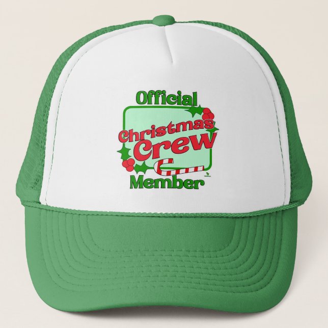 Christmas Crew Member Epic Family Motto Trucker Hat (Front)